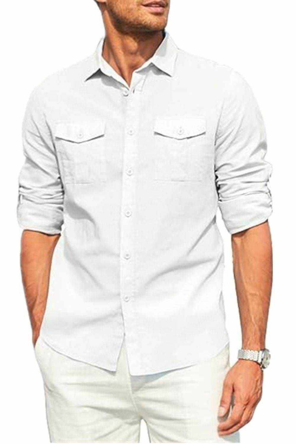 Button Down Collared Neck Long Sleeve Shirt - Purcell's Clothing Company
