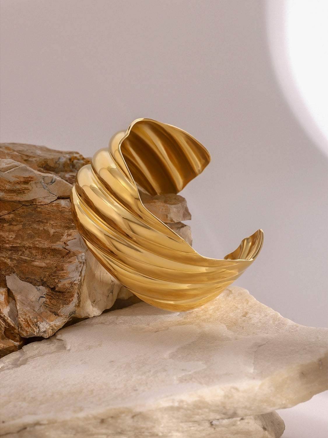 18K Gold-Plated Stainless Steel Open Ring - Purcell's Clothing Company