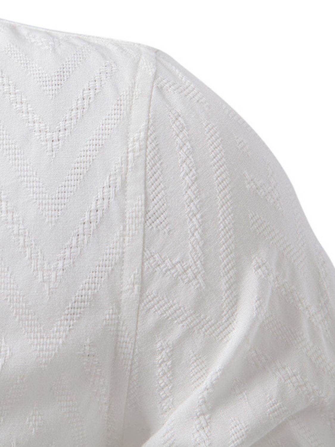 Half Button Geometric Texture Collared Neck Shirt - Purcell's Clothing Company