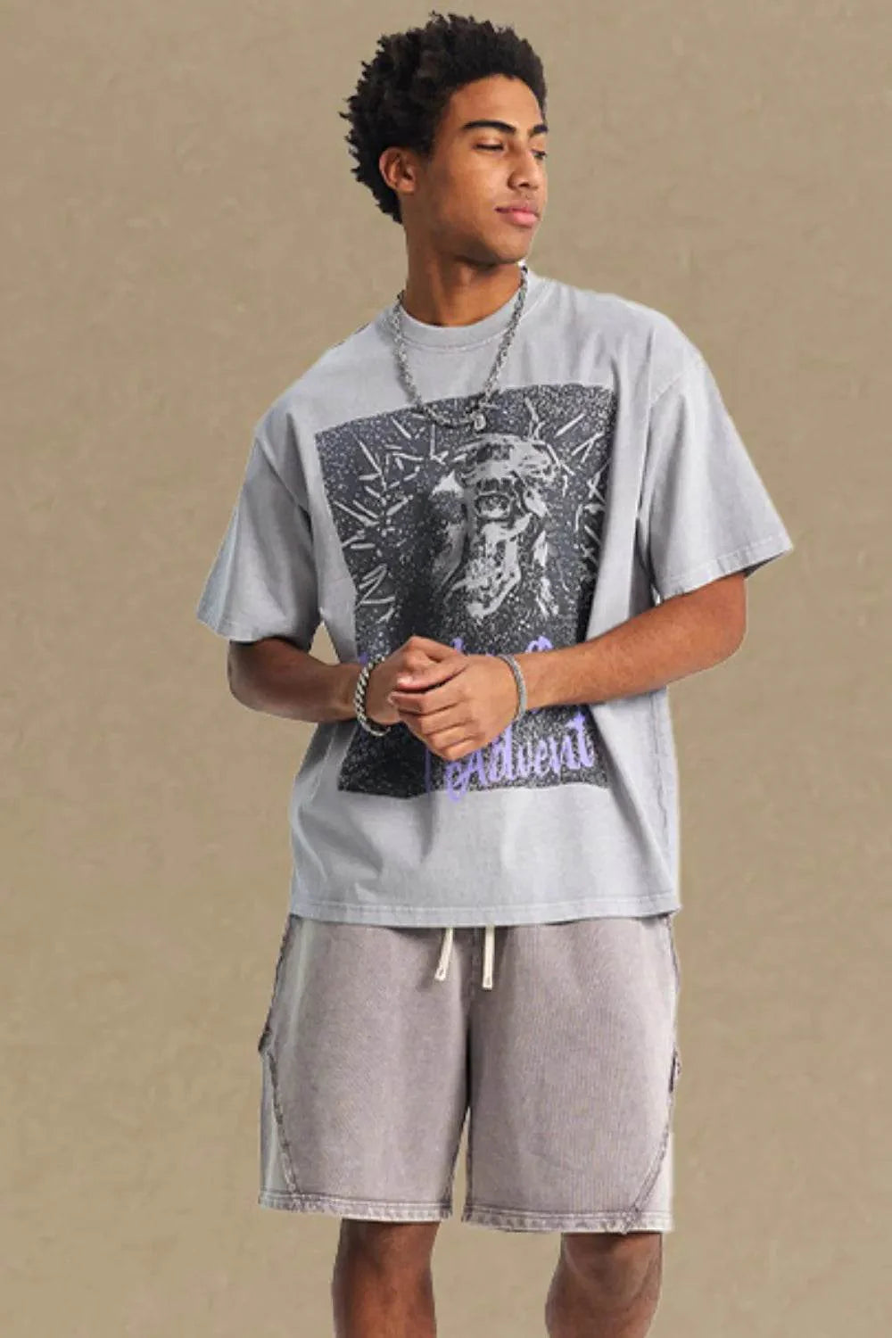 Graphic Round Neck Short Sleeve T-Shirt - Purcell's Clothing Company