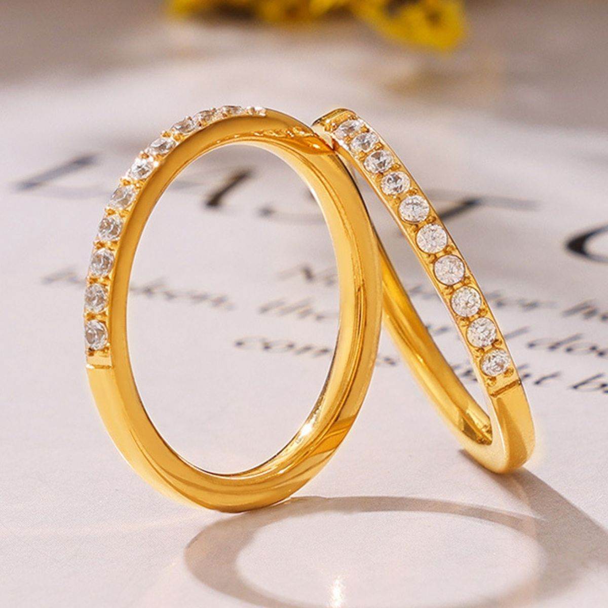 Titanium Steel Inlaid Zircon Ring - Purcell's Clothing Company