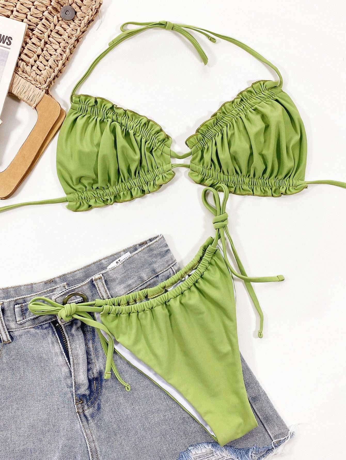 Frill Trill Halter Neck Bikini Set - Purcell's Clothing Company
