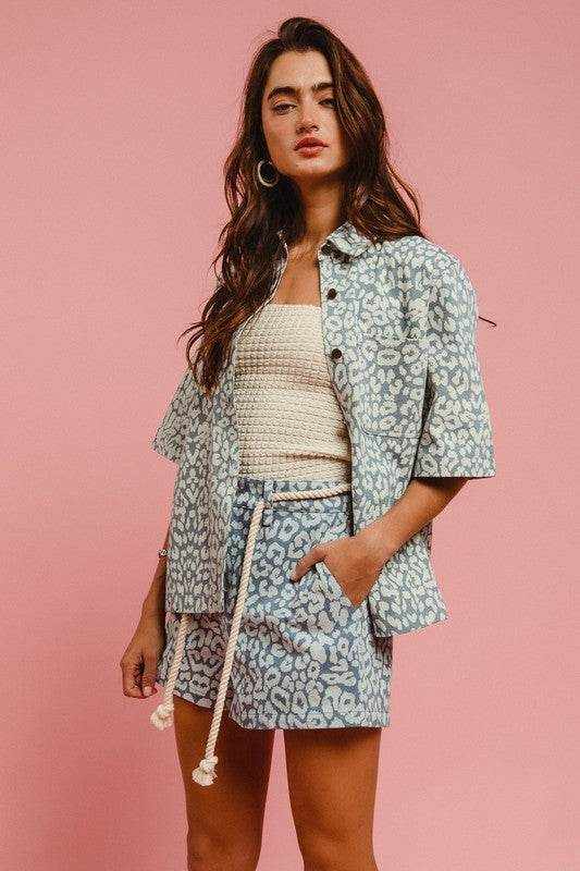 BiBi Rope Belt Leopard Shorts - Purcell's Clothing Company