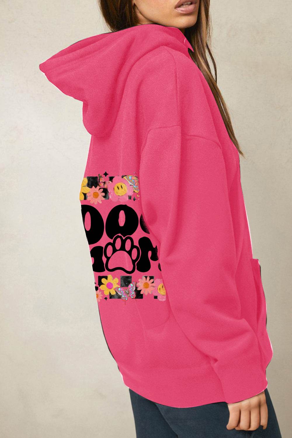 Simply Love Simply Love Full Size DOG MOM Graphic Hoodie - Purcell's Clothing Company