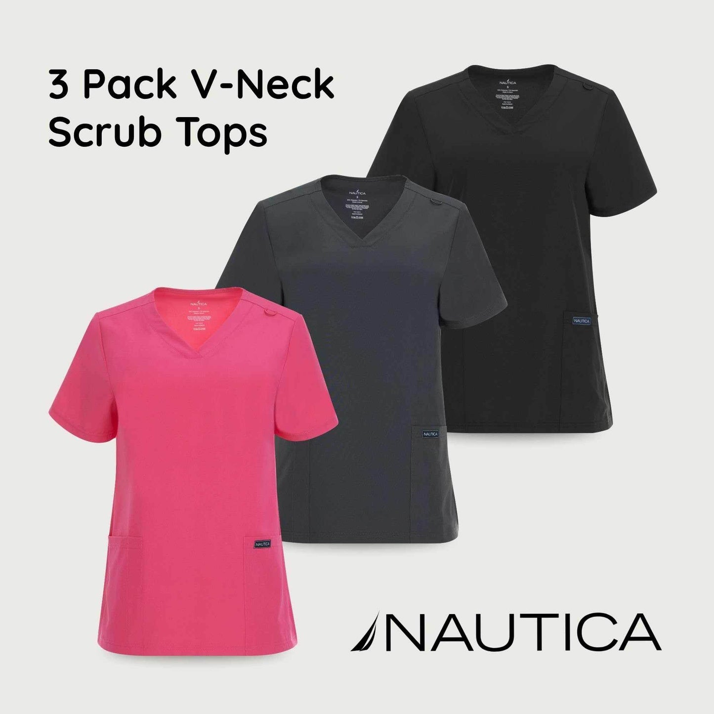 Nautica Scrub Top - V-Neck 3 Pocket - Purcell's Clothing Company