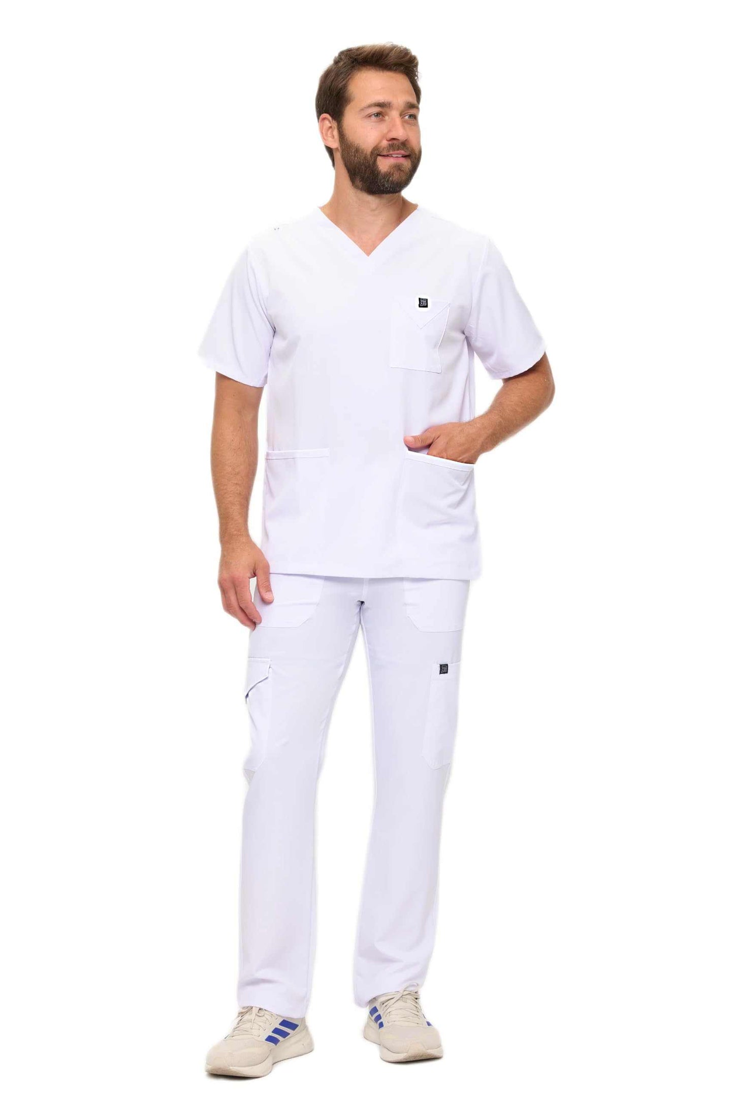 Multi-Pocket Cargo Scrub Set