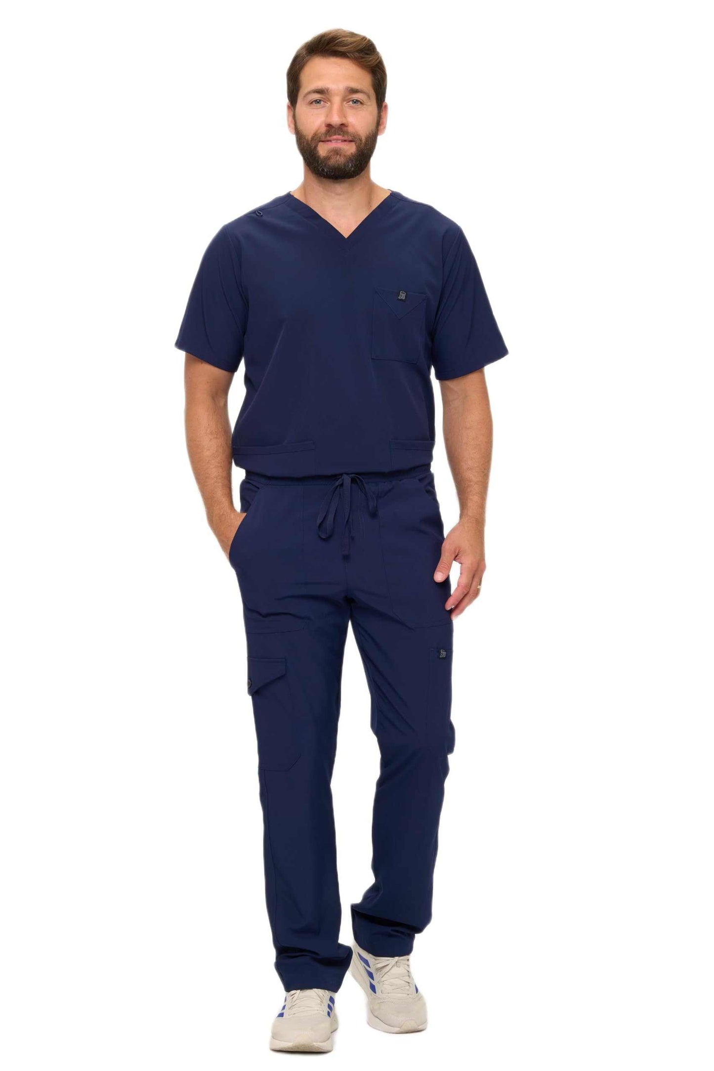 Multi-Pocket Cargo Scrub Set