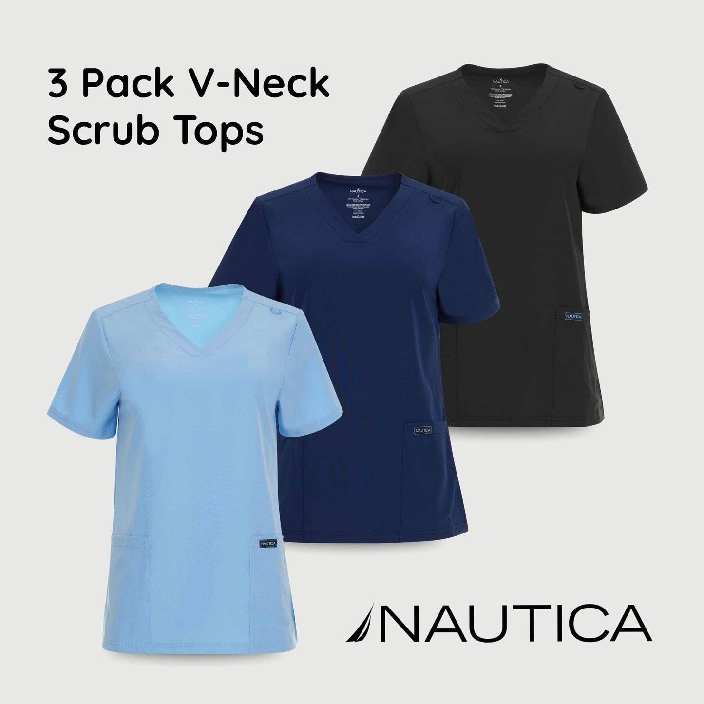 Nautica Scrub Top - V-Neck 3 Pocket - Purcell's Clothing Company