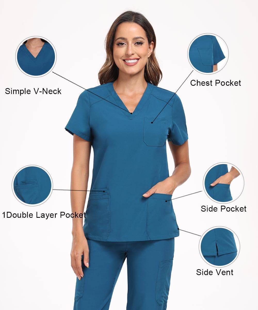 Stretch V-Neck Top & Cargo Pants - Purcell's Clothing Company