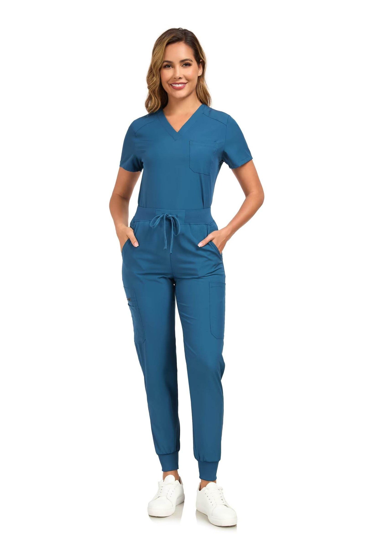 Stretch V-Neck Top & Cargo Pants - Purcell's Clothing Company