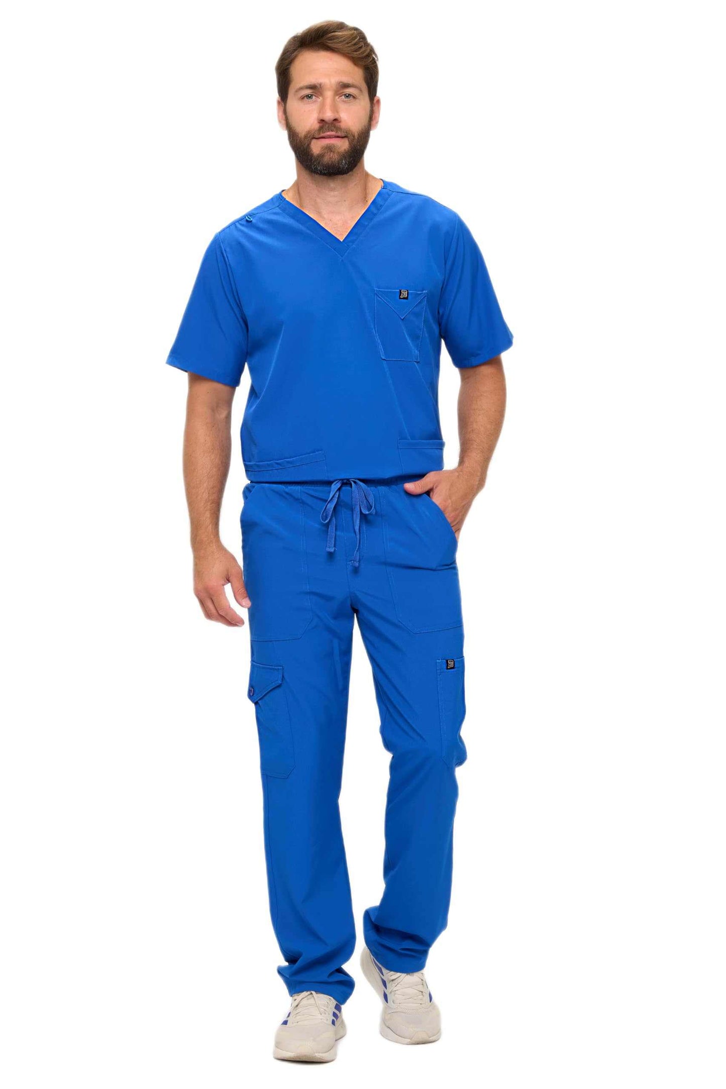 Multi-Pocket Cargo Scrub Set