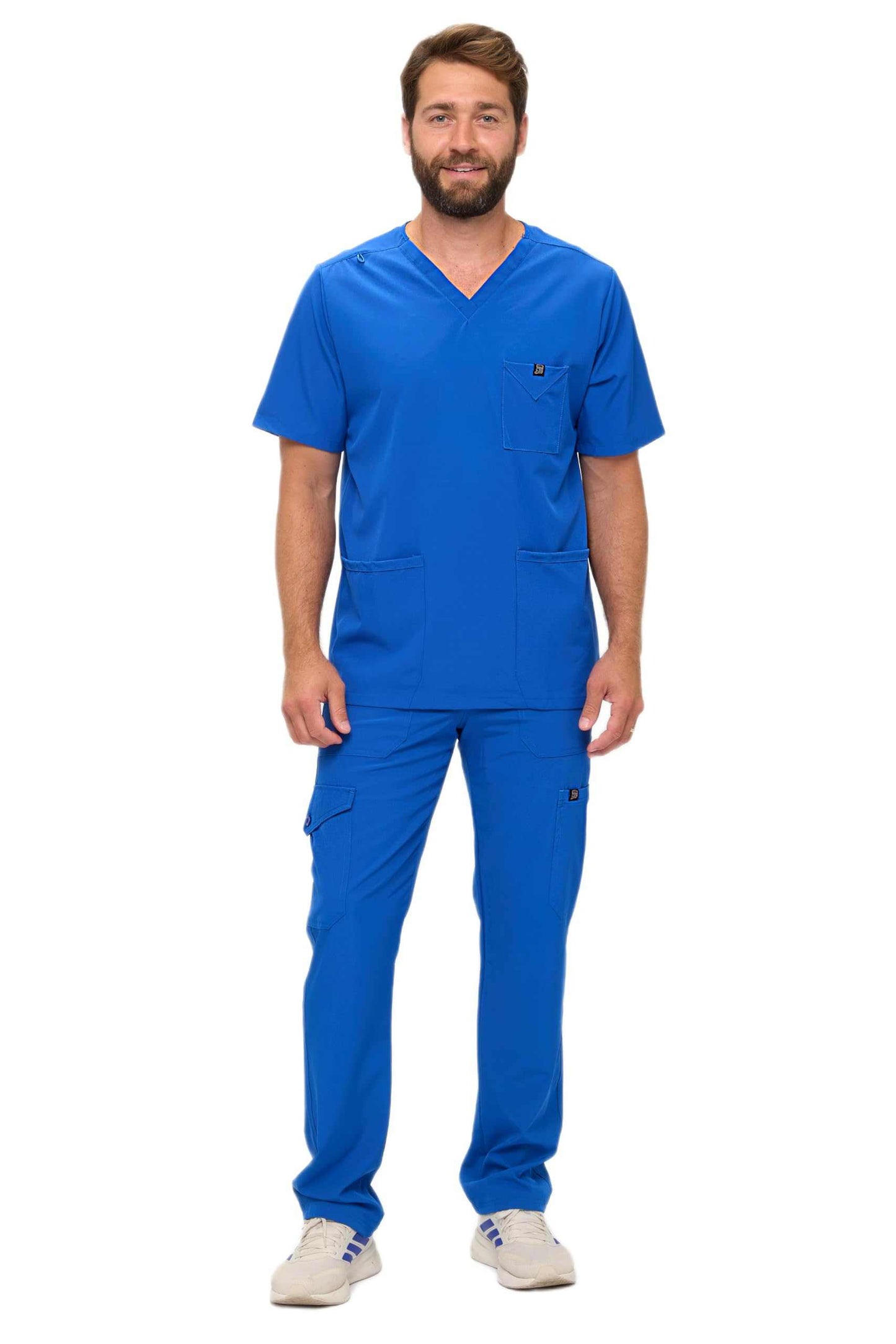 Multi-Pocket Cargo Scrub Set