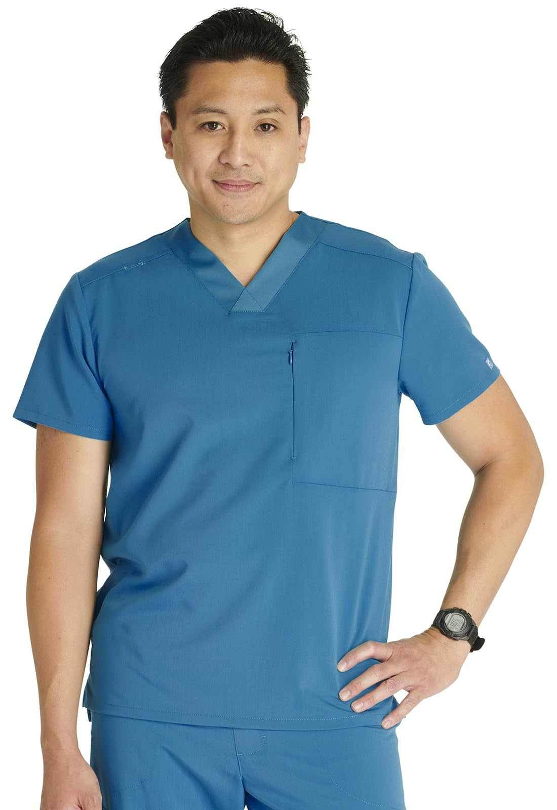 Cherokee V-Neck Scrub Top W/ Zip Pocket - Purcell's Clothing Company