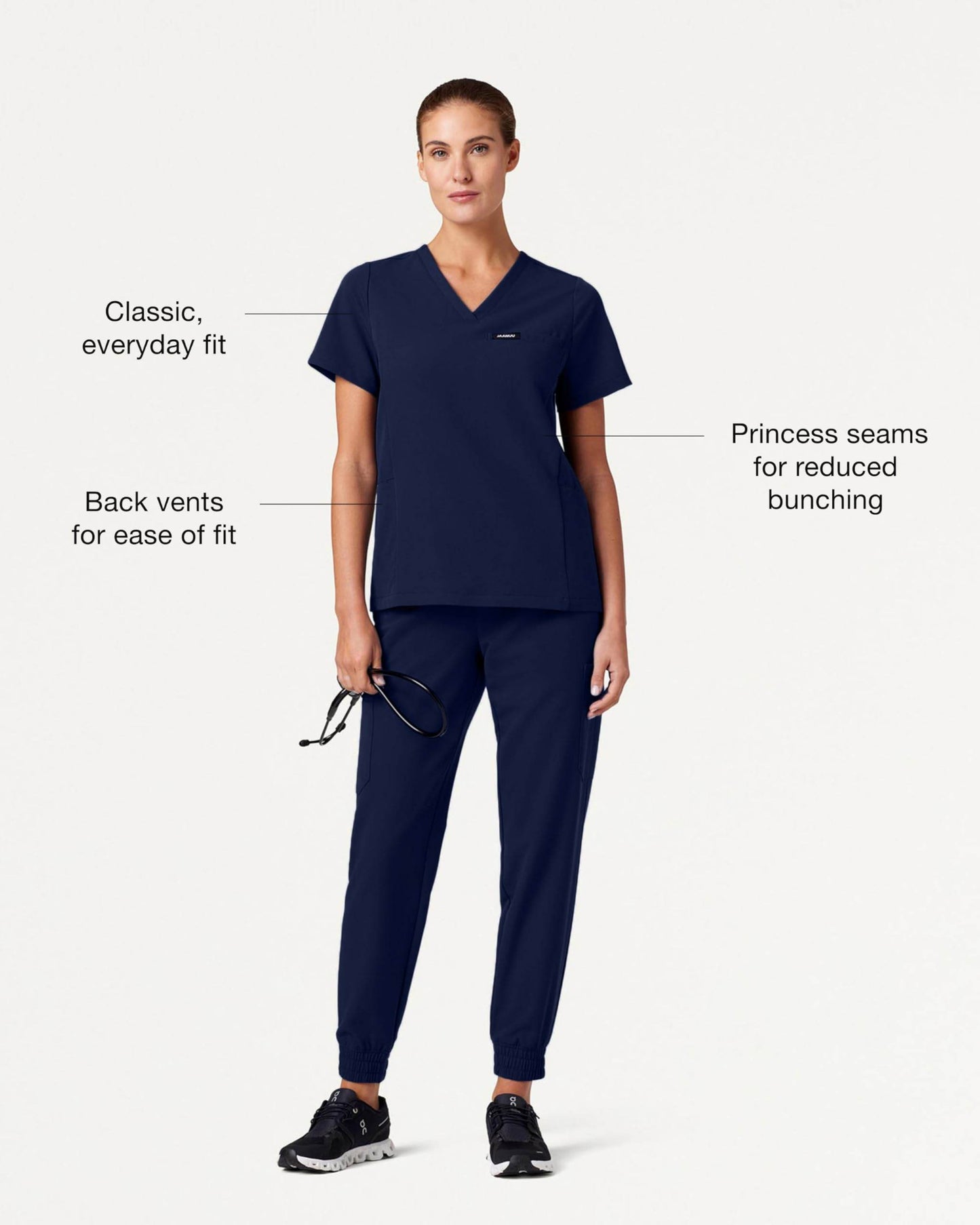 Jaanuu Magna 3-Pocket Classic V-Neck Scrub Top - Purcell's Clothing Company