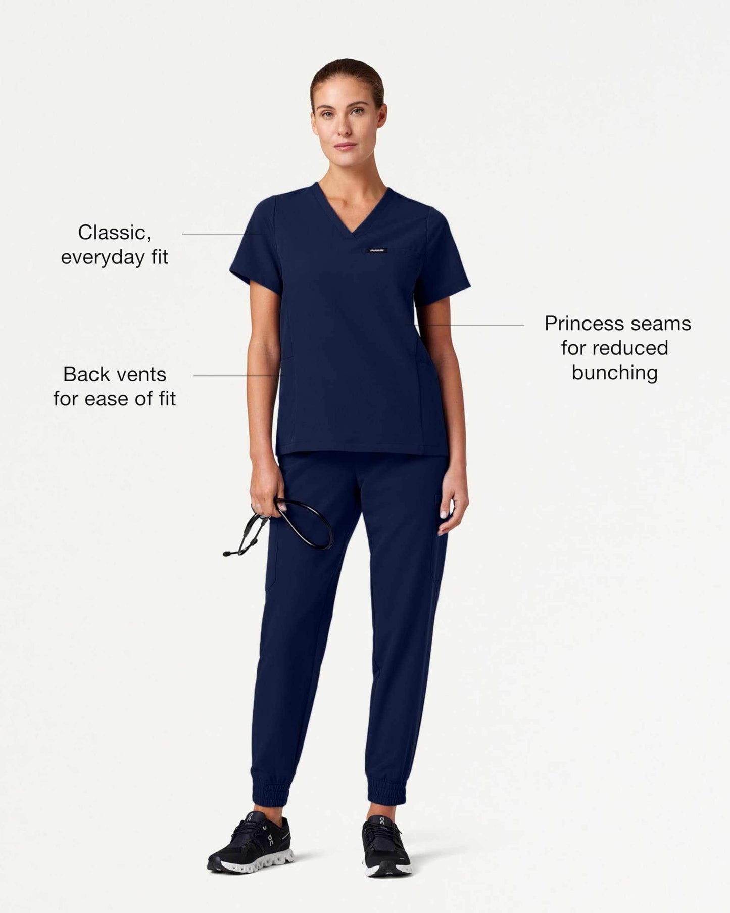 Jaanuu Magna 3-Pocket Classic V-Neck Scrub Top - Purcell's Clothing Company