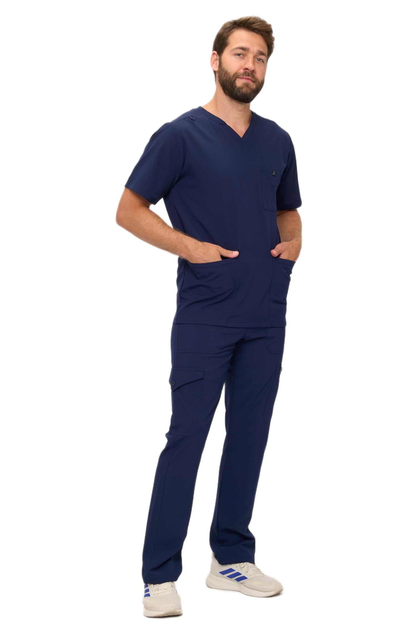 Multi-Pocket Cargo Scrub Set