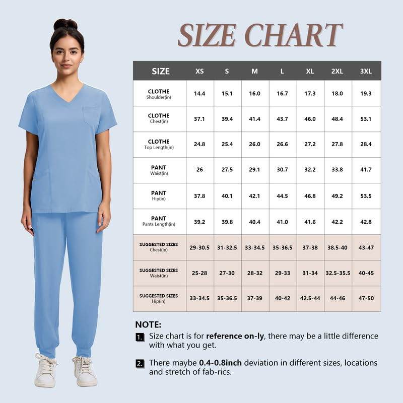 Yoga Waistband Scrub Set W/ V-Neck Top - Purcell's Clothing Company