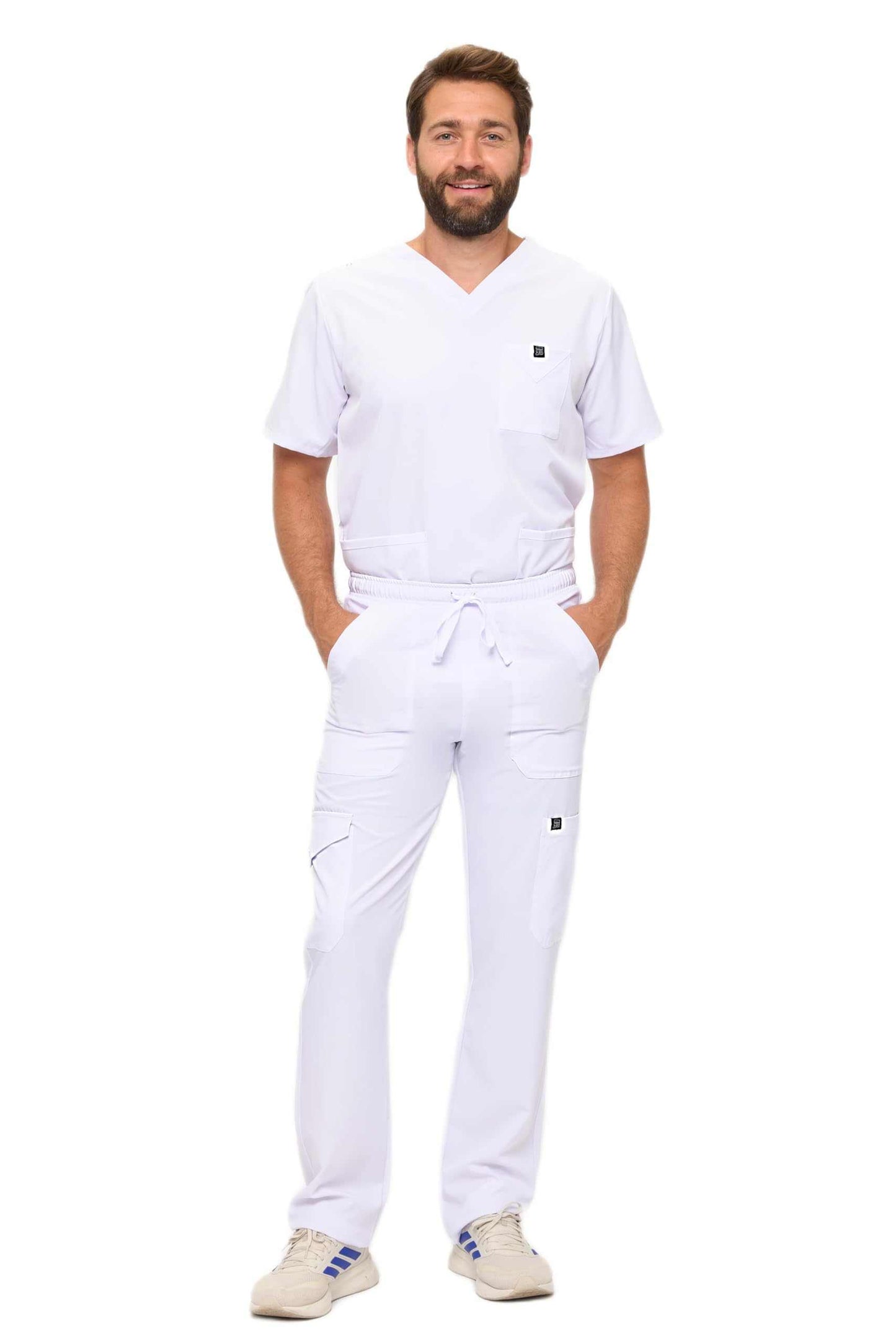 Multi-Pocket Cargo Scrub Set