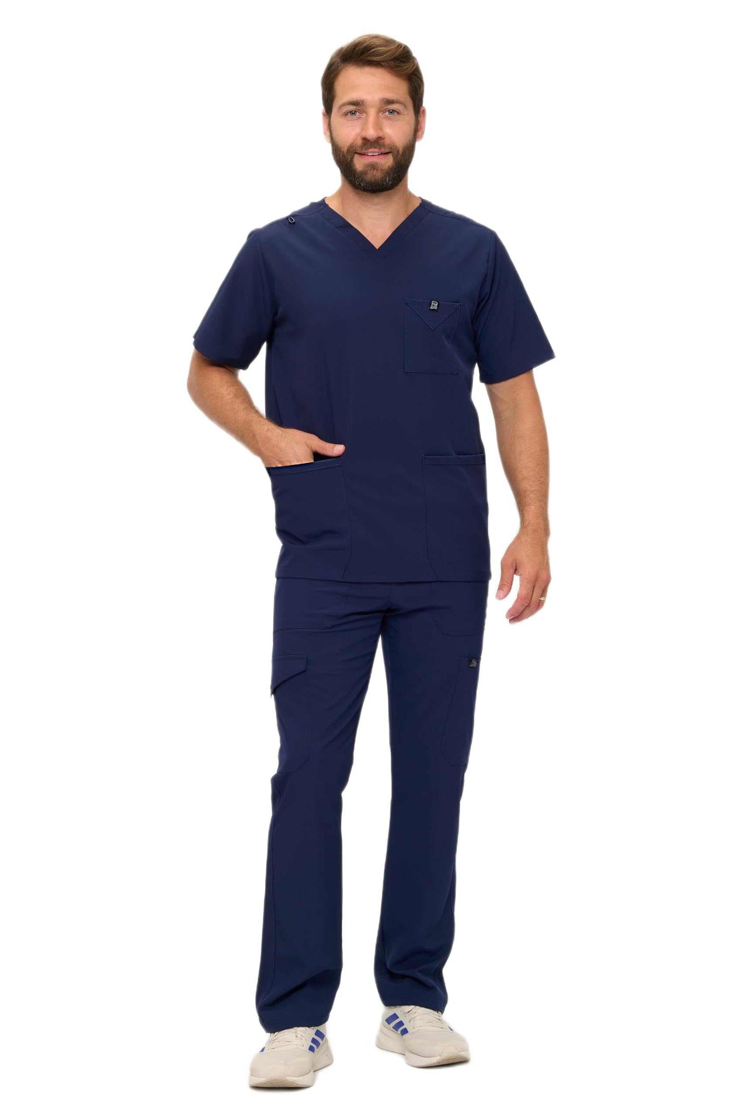 Multi-Pocket Cargo Scrub Set