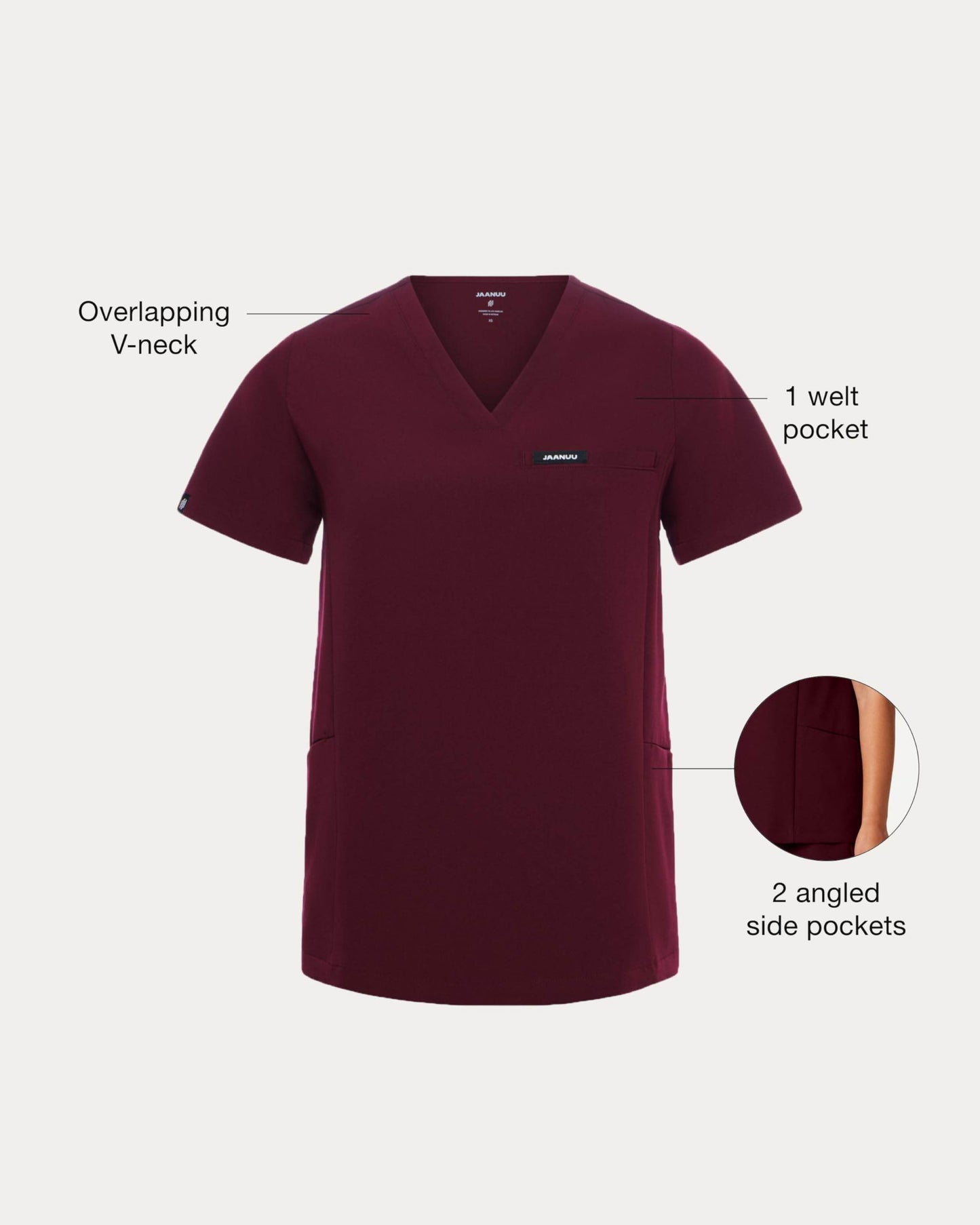 Jaanuu Magna 3-Pocket Classic V-Neck Scrub Top - Purcell's Clothing Company