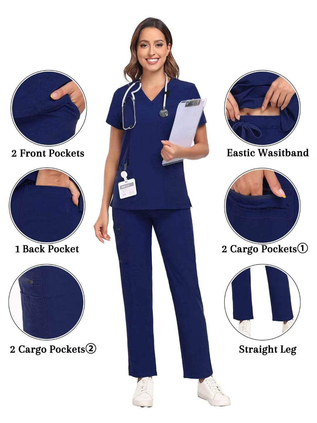 Stretch V-Neck Top & Cargo Pants - Purcell's Clothing Company