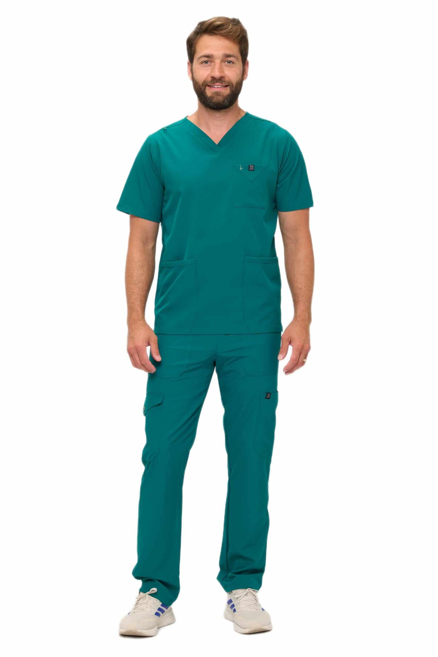 Multi-Pocket Cargo Scrub Set