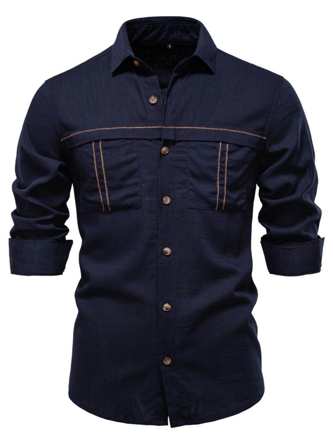 Solid Pattern Button Down Collared Neck Shirt - Purcell's Clothing Company