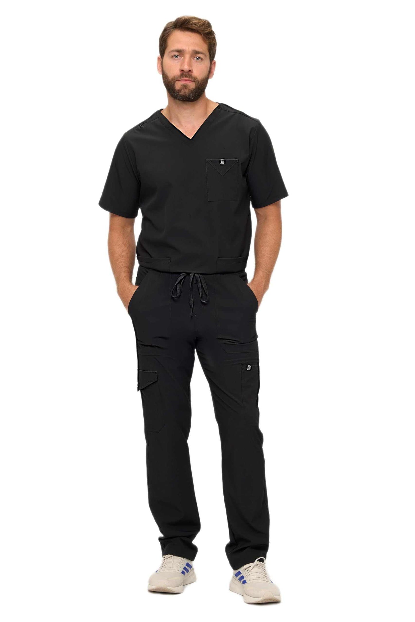 Multi-Pocket Cargo Scrub Set