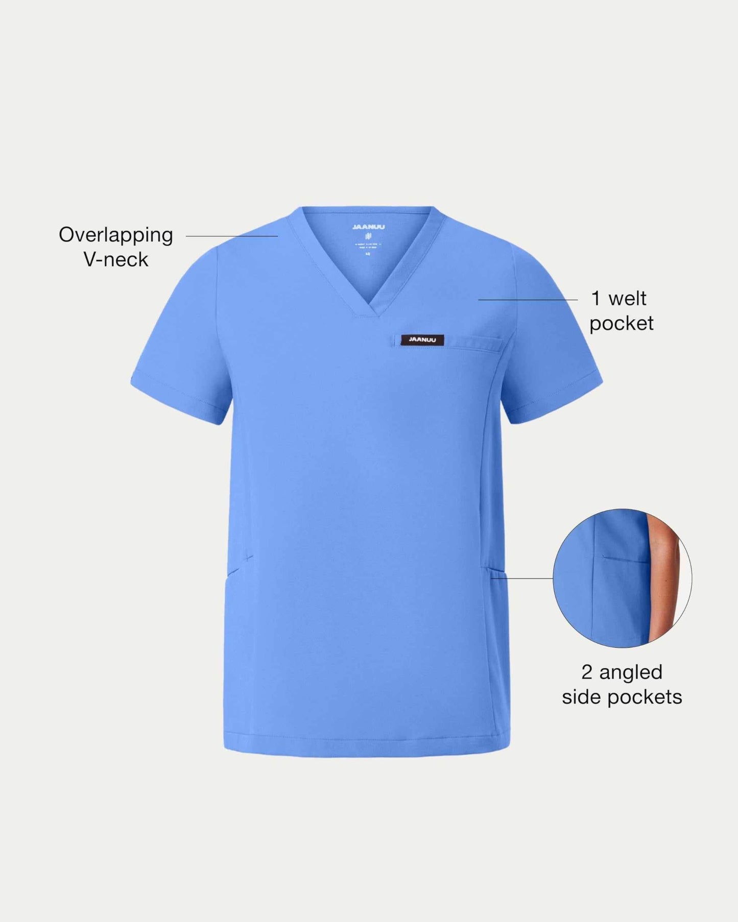Jaanuu Magna 3-Pocket Classic V-Neck Scrub Top - Purcell's Clothing Company
