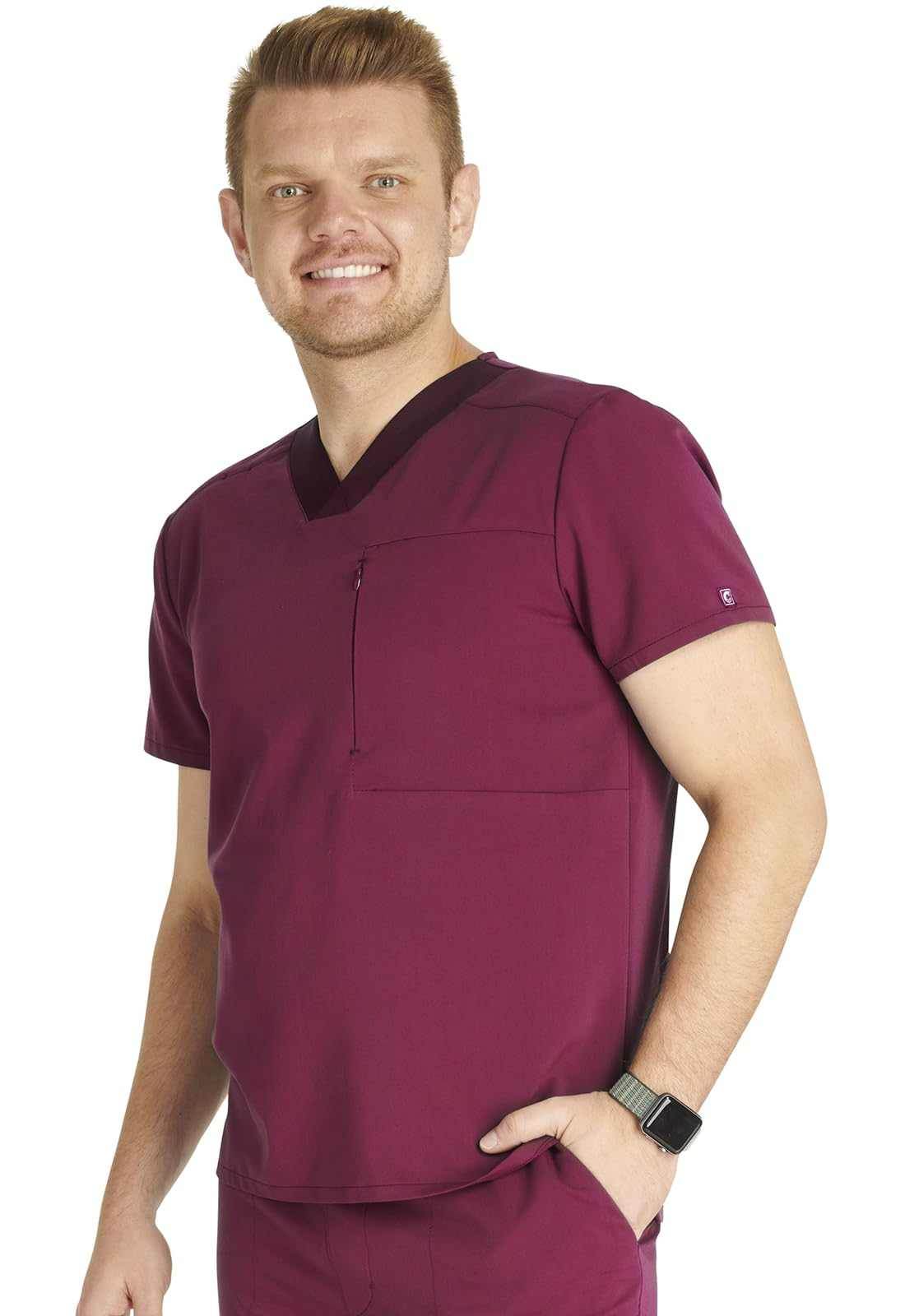 Cherokee V-Neck Scrub Top W/ Zip Pocket - Purcell's Clothing Company