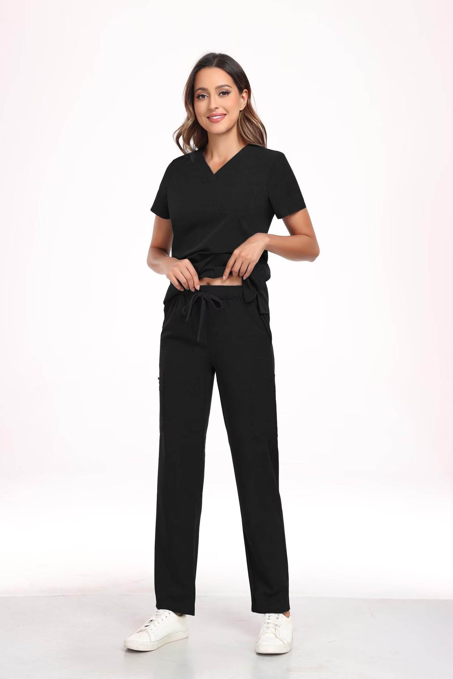 Stretch V-Neck Top & Cargo Pants - Purcell's Clothing Company