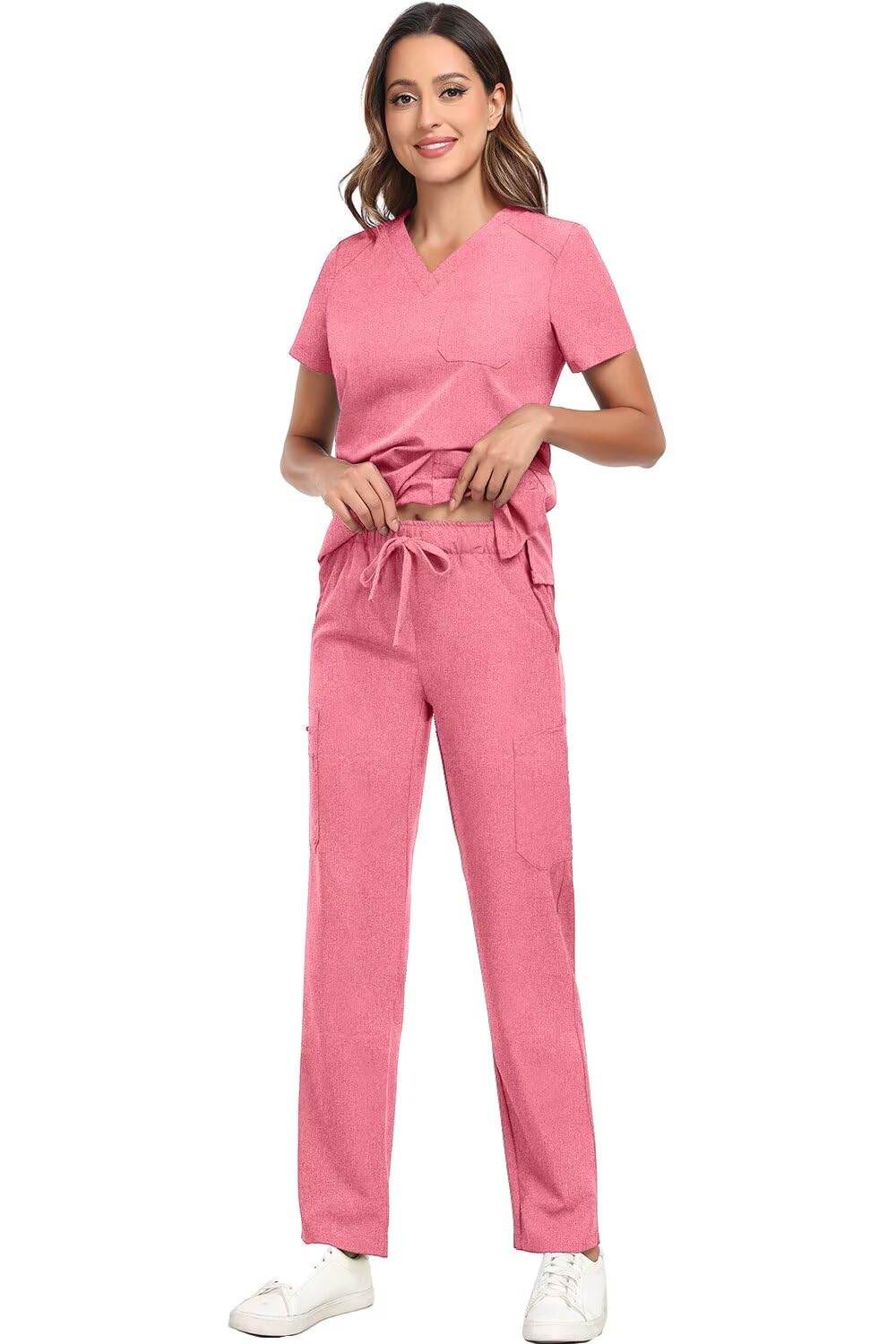 Stretch V-Neck Top & Cargo Pants - Purcell's Clothing Company