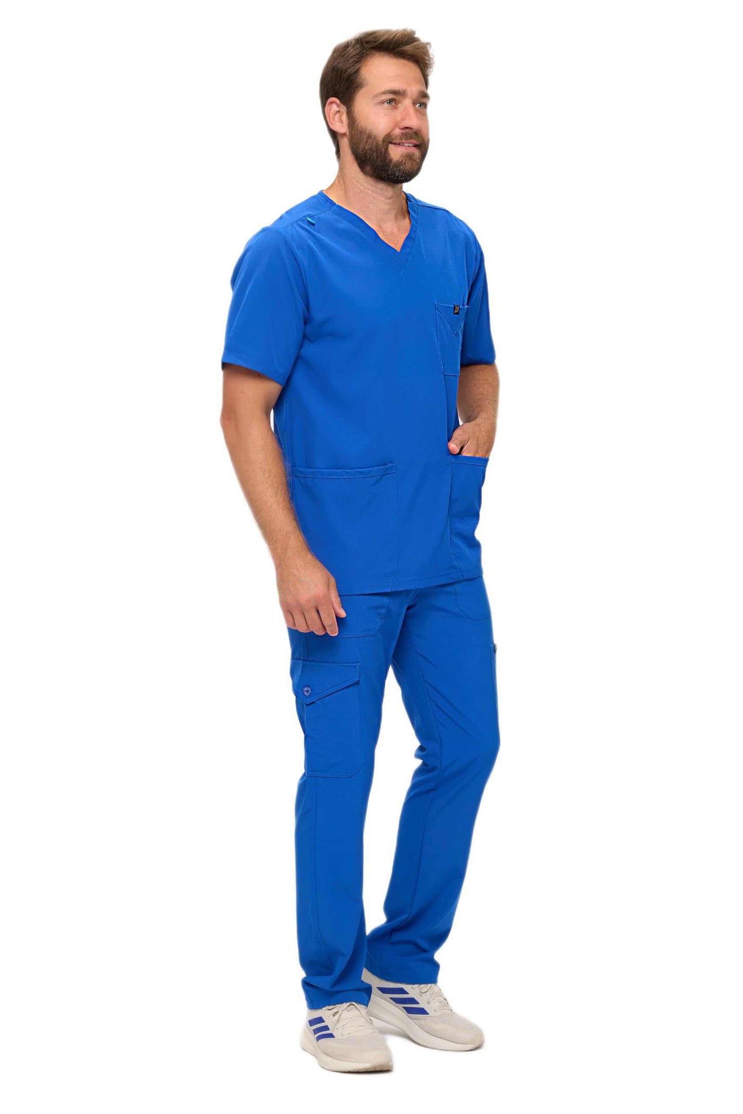 Multi-Pocket Cargo Scrub Set