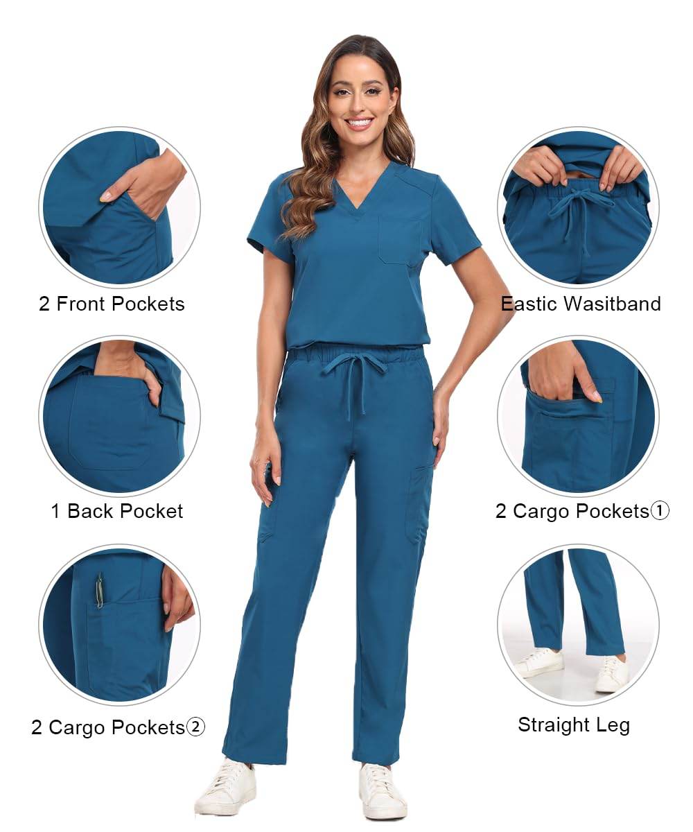 Stretch V-Neck Top & Cargo Pants - Purcell's Clothing Company