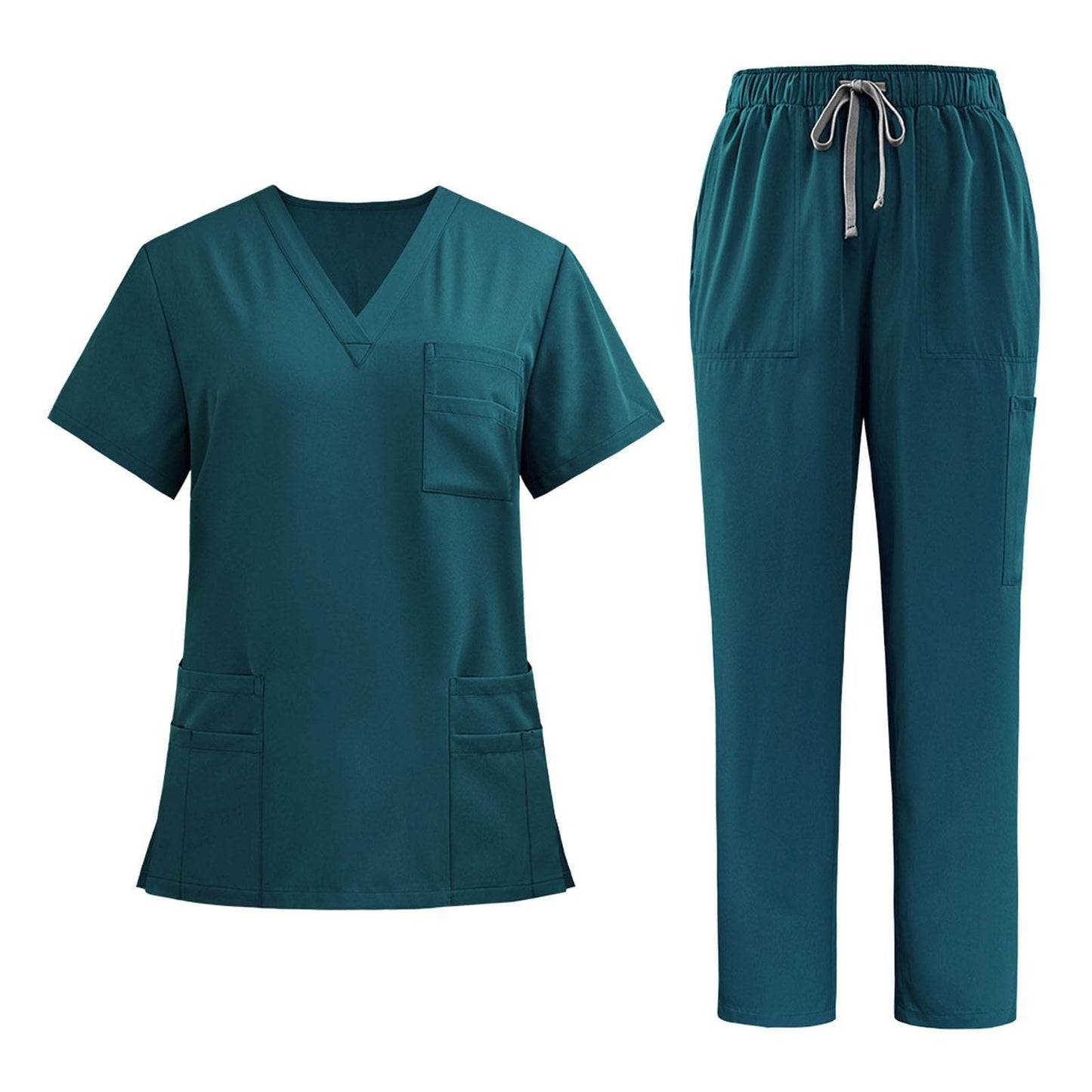VICOGARD Scrub Set Stretch V-Neck Top & Straight Leg Pants - Purcell's Clothing Company