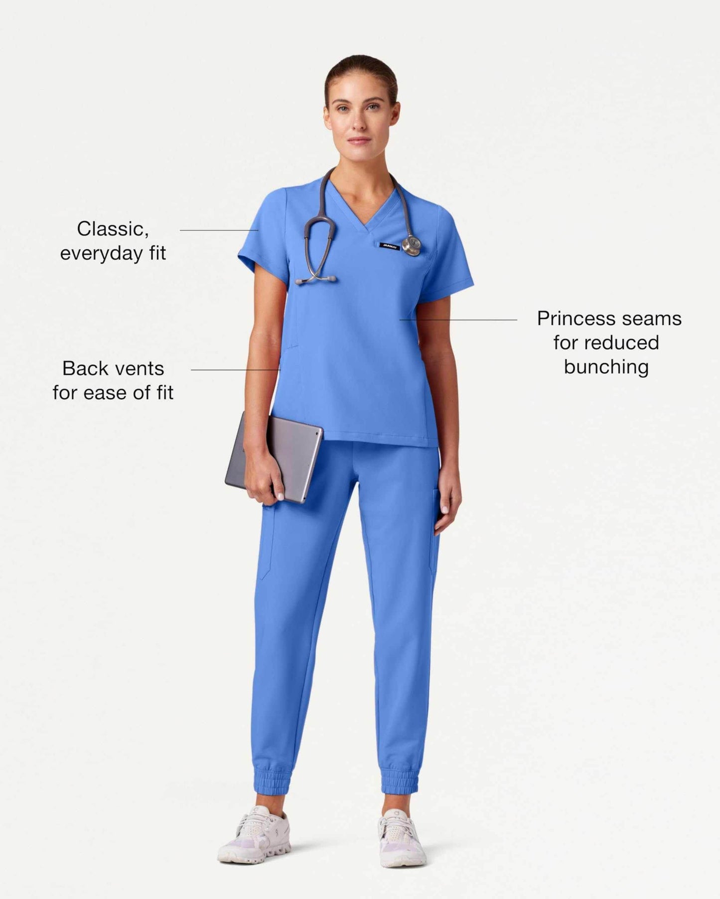 Jaanuu Magna 3-Pocket Classic V-Neck Scrub Top - Purcell's Clothing Company