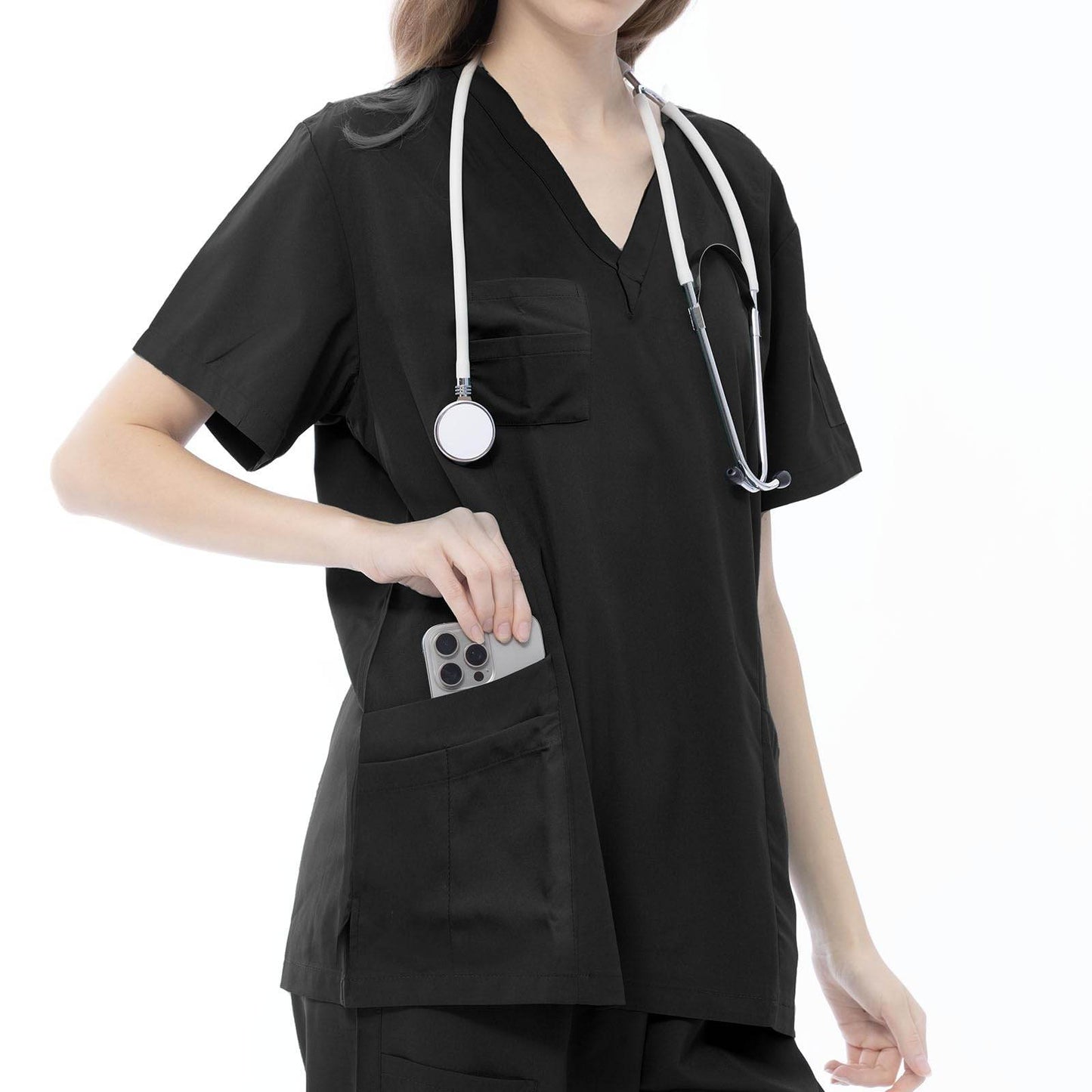 VICOGARD Scrub Set Stretch V-Neck Top & Straight Leg Pants - Purcell's Clothing Company