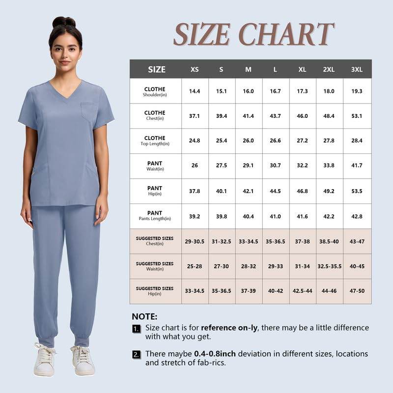 Yoga Waistband Scrub Set W/ V-Neck Top - Purcell's Clothing Company