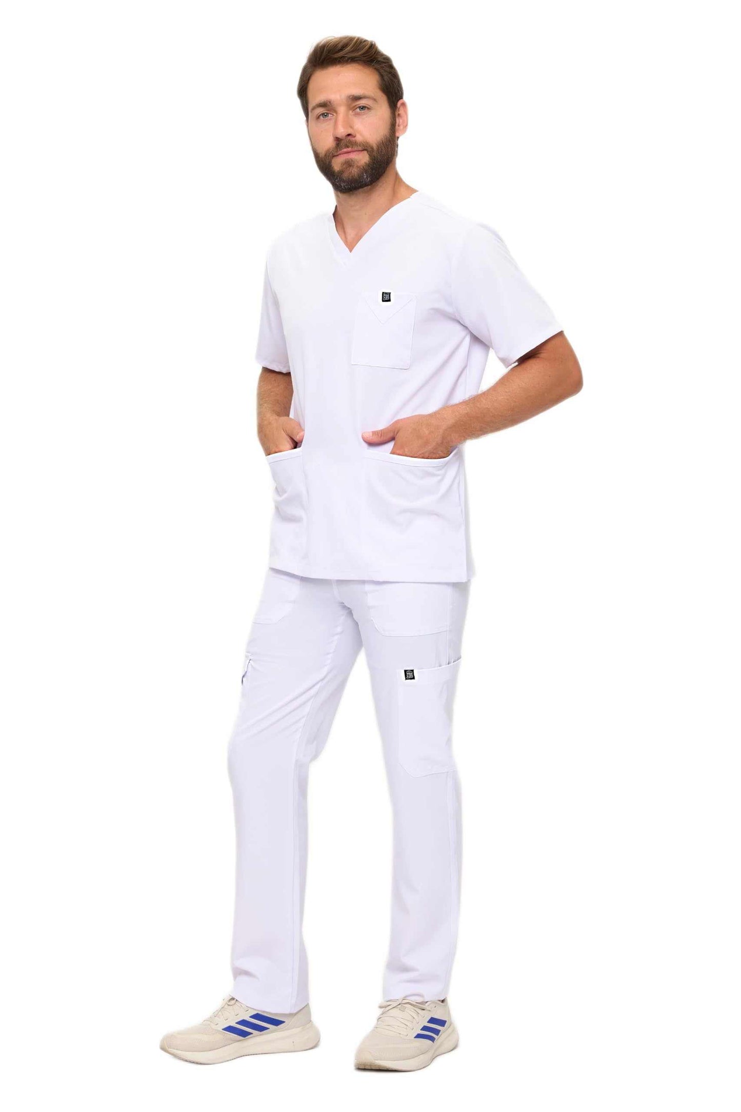 Multi-Pocket Cargo Scrub Set
