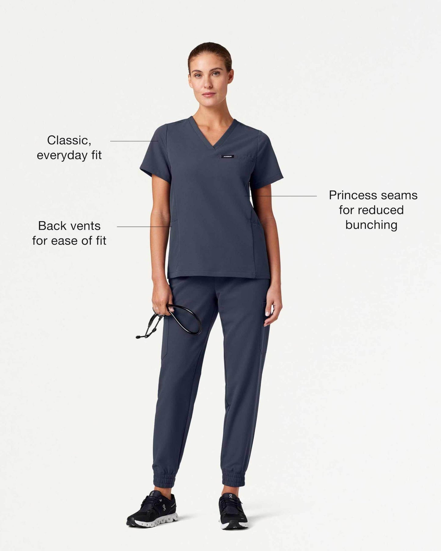 Jaanuu Magna 3-Pocket Classic V-Neck Scrub Top - Purcell's Clothing Company