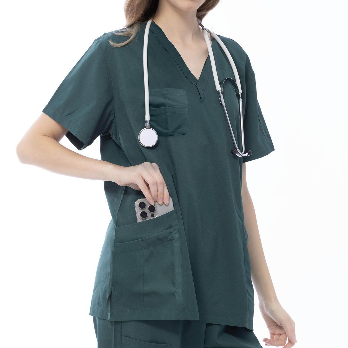 VICOGARD Scrub Set Stretch V-Neck Top & Straight Leg Pants - Purcell's Clothing Company
