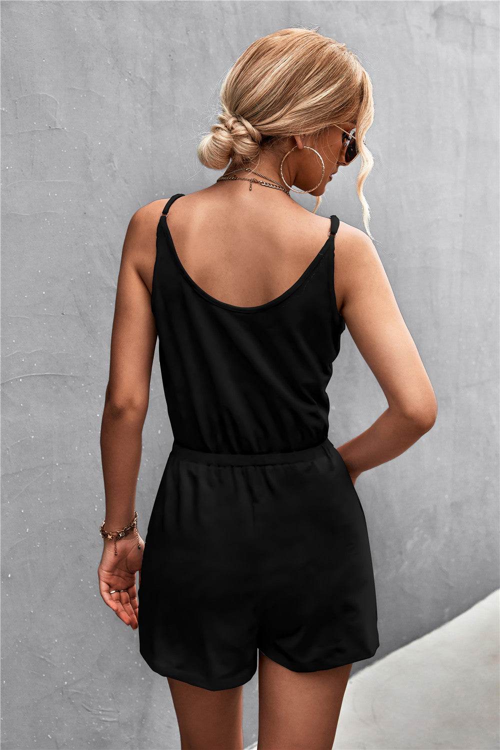 Spaghetti Strap V-Neck Pocket Romper - Purcell's Clothing Company