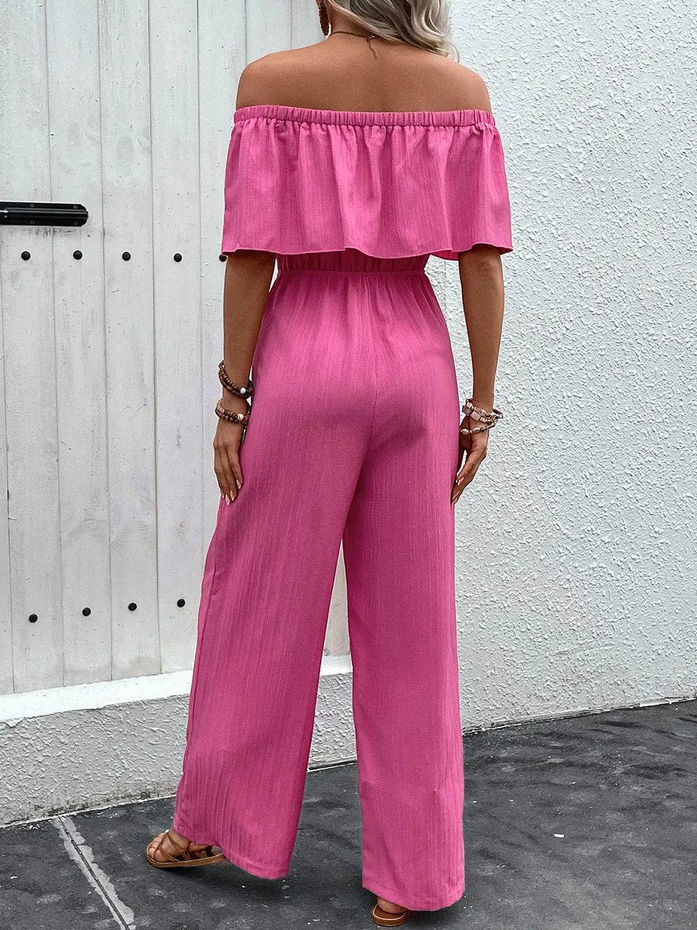 Perfee Off-Shoulder Wide Leg Jumpsuit - Purcell's Clothing Company