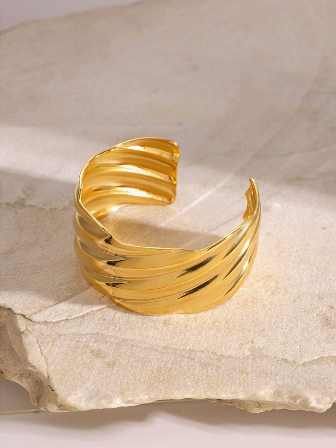 18K Gold-Plated Stainless Steel Open Ring - Purcell's Clothing Company