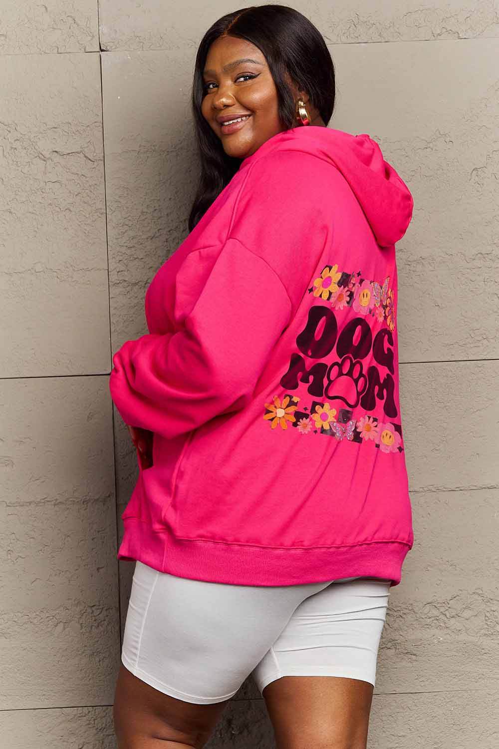 Simply Love Simply Love Full Size DOG MOM Graphic Hoodie - Purcell's Clothing Company