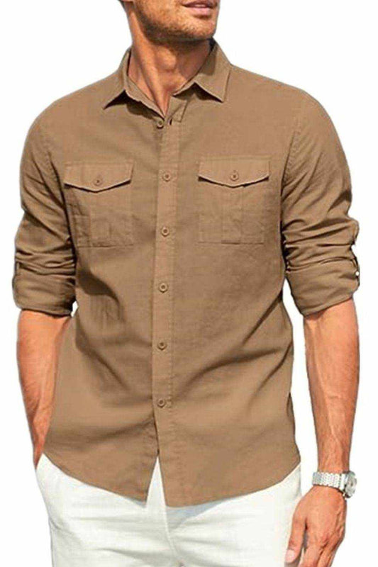 Button Down Collared Neck Long Sleeve Shirt - Purcell's Clothing Company