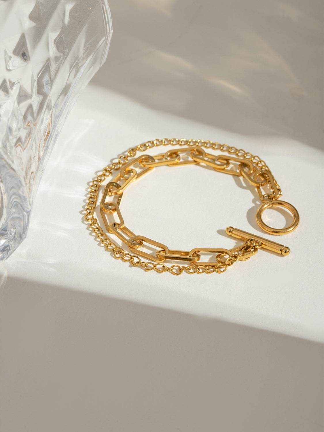 18K Gold-Plated Stainless Steel Chain Bracelet - Purcell's Clothing Company