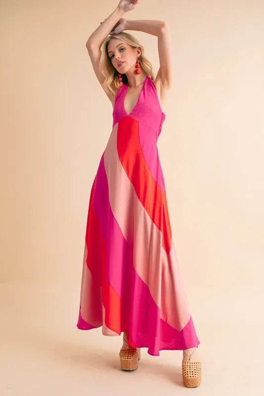 Aemi+Co Color Block Sleeveless Maxi Dress - Purcell's Clothing Company