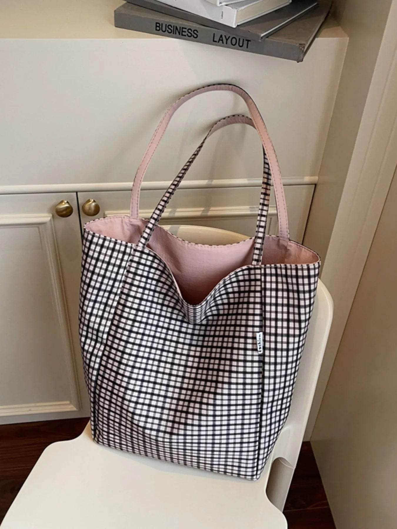Plaid Pattern Tote Bag - Purcell's Clothing Company