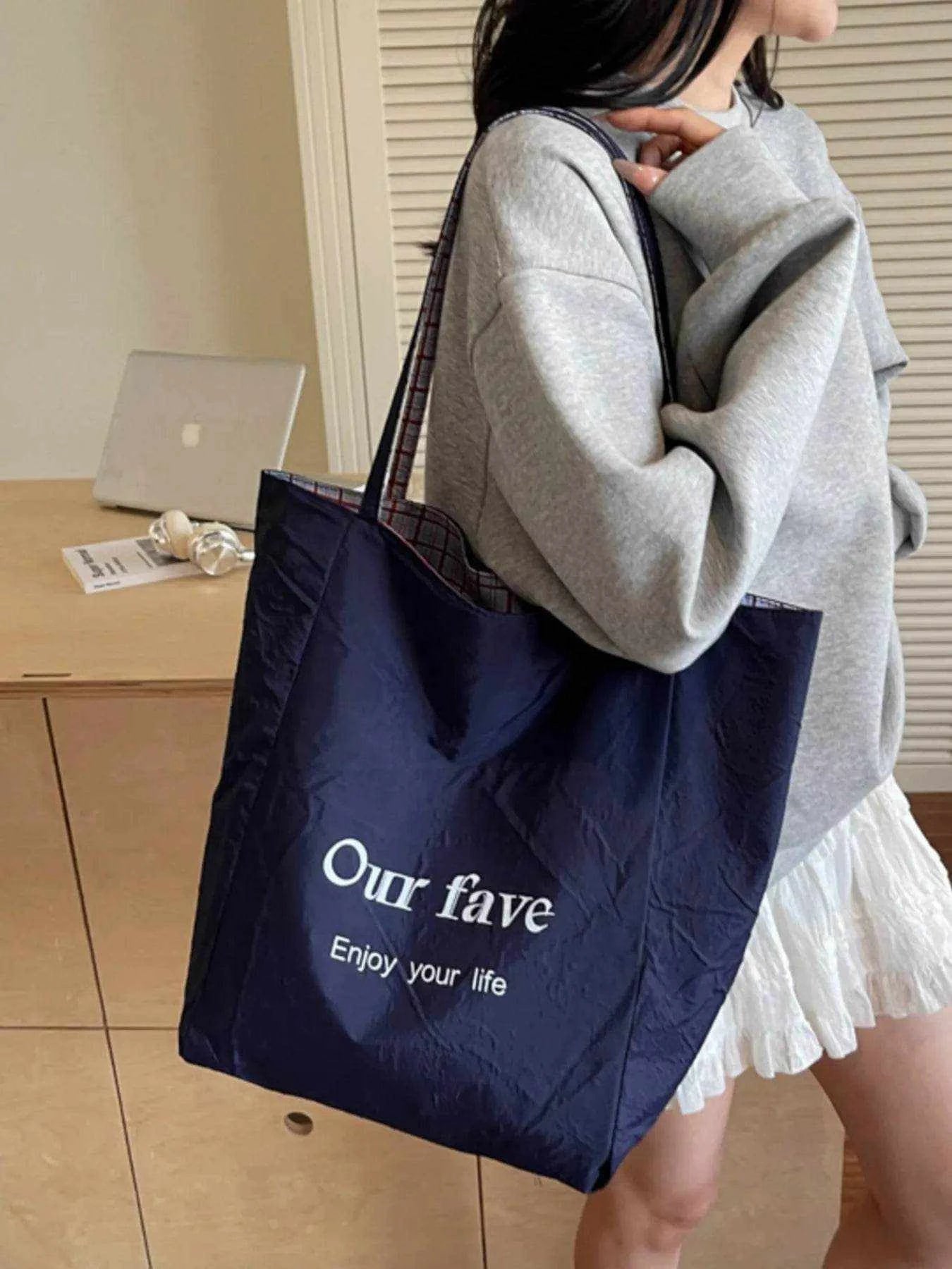 Plaid Pattern Tote Bag - Purcell's Clothing Company